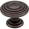 Jeffrey Alexander 1-1/4" Diameter Distressed Oil Rubbed Bronze Stacked Bremen 2 Cabinet Knob 137DMAC - alternate 1